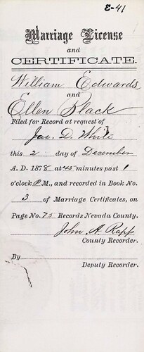 Click to see DR 6 E-41 of Marriage Certificates (DR 6 E)