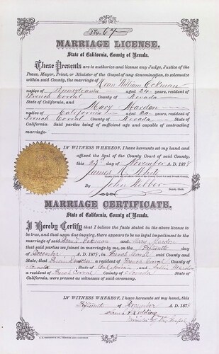 Click to see DR 6 E-42 of Marriage Certificates (DR 6 E)