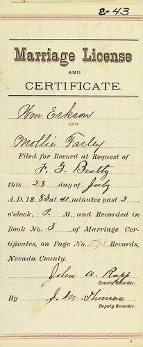 Click to see DR 6 E-43 of Marriage Certificates (DR 6 E)