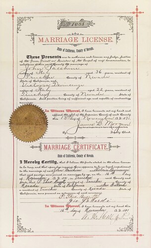 Click to see DR 6 F-1 of Marriage Certificates (DR 6 F)