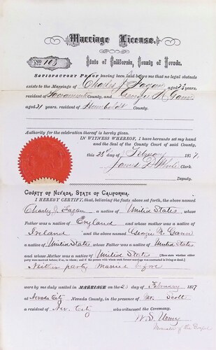 Click to see DR 6 F-2 of Marriage Certificates (DR 6 F)