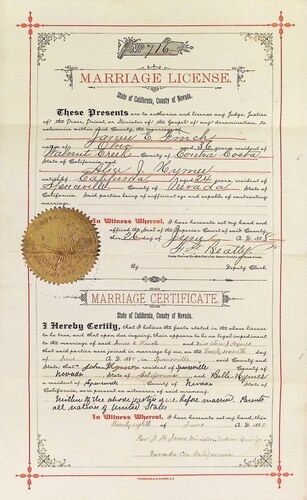 Click to see DR 6 F-3 of Marriage Certificates (DR 6 F)