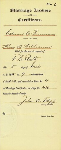Click to see DR 6 F-6 of Marriage Certificates (DR 6 F)