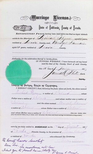 Click to see DR 6 F-8 of Marriage Certificates (DR 6 F)