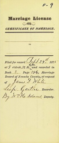 Click to see DR 6 F-9 of Marriage Certificates (DR 6 F)