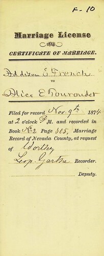 Click to see DR 6 F-10 of Marriage Certificates (DR 6 F)