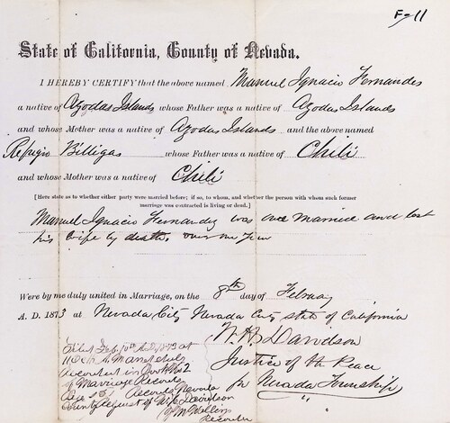 Click to see DR 6 F-11 of Marriage Certificates (DR 6 F)