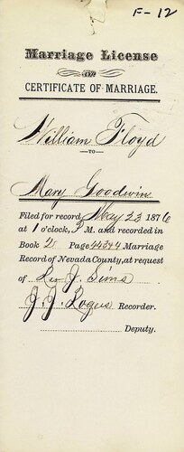 Click to see DR 6 F-12 of Marriage Certificates (DR 6 F)
