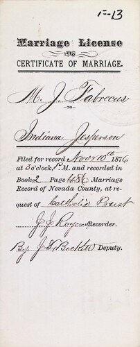 Click to see DR 6 F-13 of Marriage Certificates (DR 6 F)