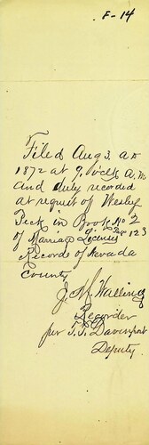 Click to see DR 6 F-14 of Marriage Certificates (DR 6 F)