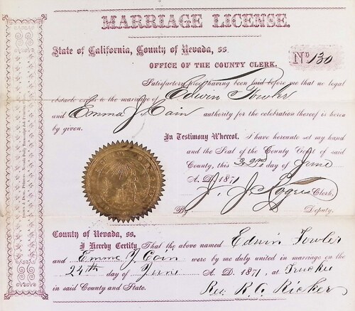 Click to see DR 6 F-15 of Marriage Certificates (DR 6 F)
