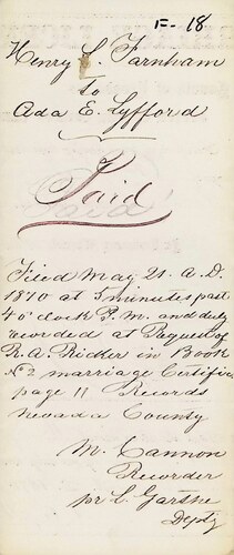 Click to see DR 6 F-18 of Marriage Certificates (DR 6 F)