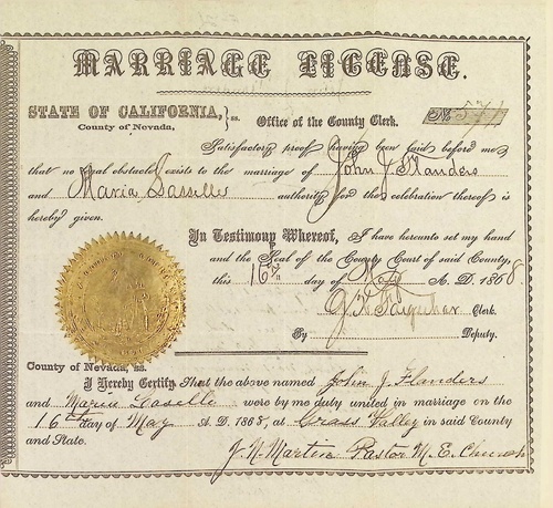 Click to see DR 6 F-21 of Marriage Certificates (DR 6 F)