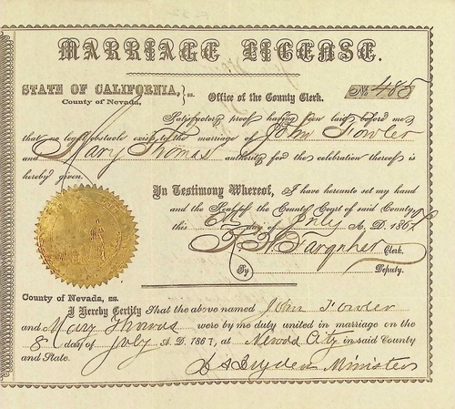 Click to see DR 6 F-22 of Marriage Certificates (DR 6 F)