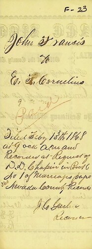 Click to see DR 6 F-23 of Marriage Certificates (DR 6 F)