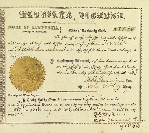 Click to see DR 6 F-23 of Marriage Certificates (DR 6 F)
