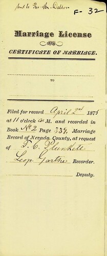 Click to see DR 6 F-32 of Marriage Certificates (DR 6 F)
