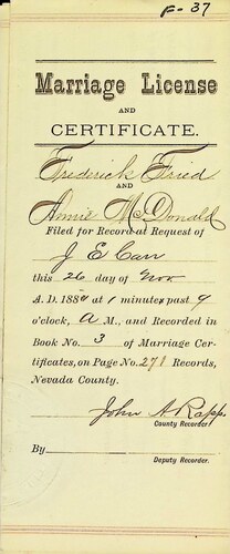 Click to see DR 6 F-37 of Marriage Certificates (DR 6 F)