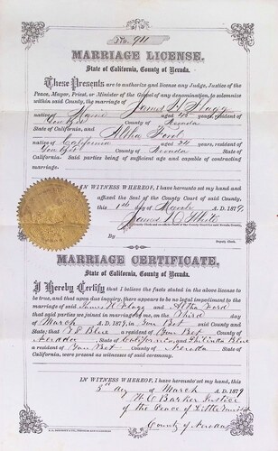 Click to see DR 6 F-38 of Marriage Certificates (DR 6 F)
