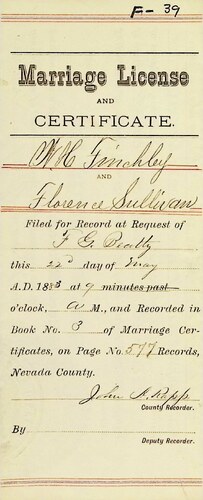 Click to see DR 6 F-39 of Marriage Certificates (DR 6 F)