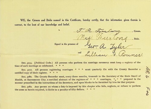 Click to see DR 6 F-46 of Marriage Certificates (DR 6 F)