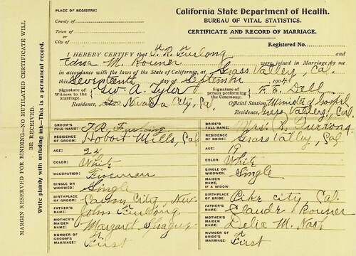 Click to see DR 6 F-46 of Marriage Certificates (DR 6 F)