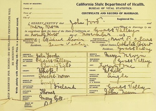 Click to see DR 6 F-47 of Marriage Certificates (DR 6 F)