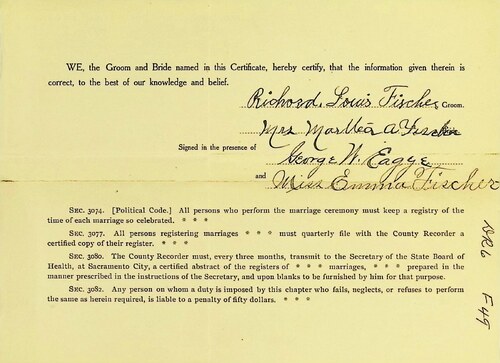 Click to see DR 6 F-49 of Marriage Certificates (DR 6 F)
