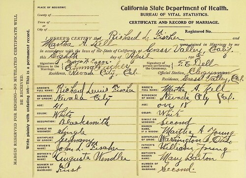 Click to see DR 6 F-49 of Marriage Certificates (DR 6 F)
