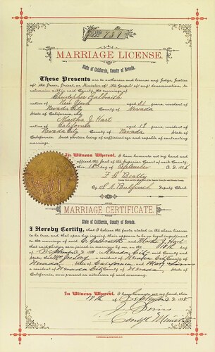 Click to see DR 6 G-1 of Marriage Certificates (DR 6 G)