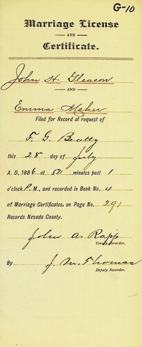 Click to see DR 6 G-10 of Marriage Certificates (DR 6 G)