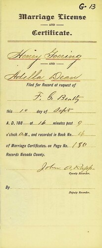 Click to see DR 6 G-13 of Marriage Certificates (DR 6 G)
