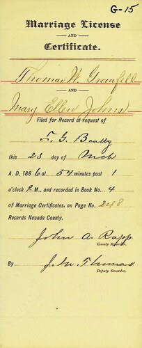 Click to see DR 6 G-15 of Marriage Certificates (DR 6 G)