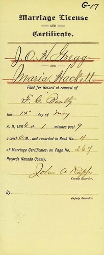 Click to see DR 6 G-17 of Marriage Certificates (DR 6 G)