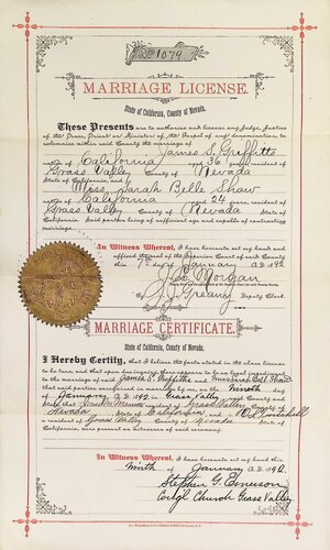 Click to see DR 6 G-18 of Marriage Certificates (DR 6 G)