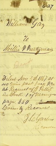 Click to see DR 6 G-27 of Marriage Certificates (DR 6 G)
