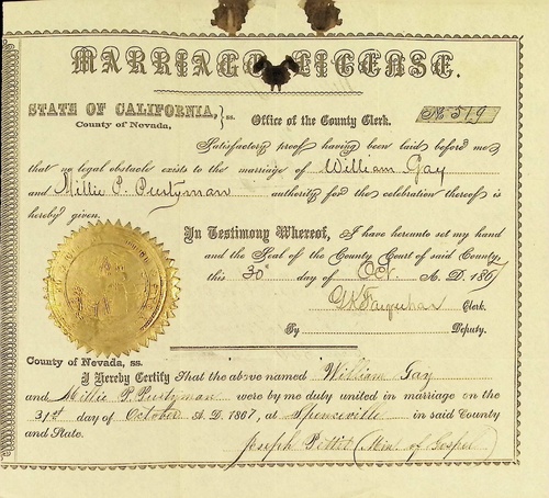 Click to see DR 6 G-27 of Marriage Certificates (DR 6 G)