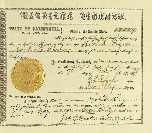 Click to see DR 6 G-29 of Marriage Certificates (DR 6 G)
