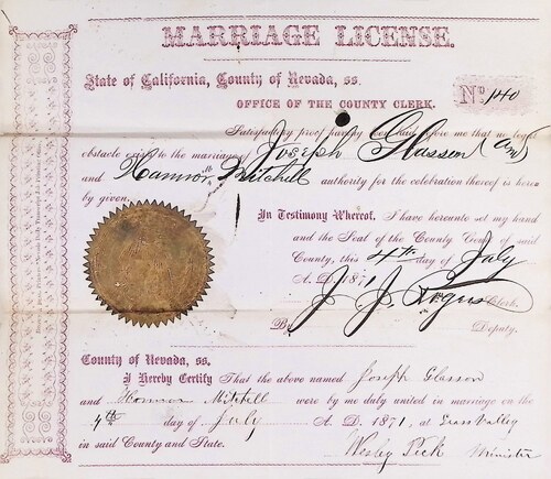 Click to see DR 6 G-31 of Marriage Certificates (DR 6 G)