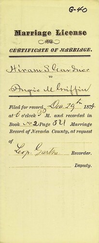 Click to see DR 6 G-40 of Marriage Certificates (DR 6 G)