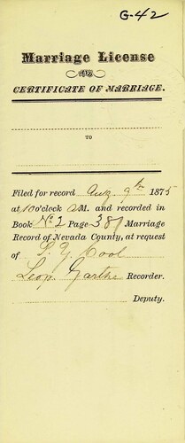 Click to see DR 6 G-42 of Marriage Certificates (DR 6 G)