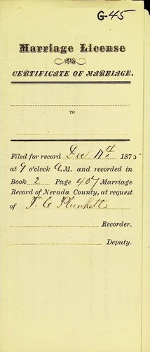 Click to see DR 6 G-45 of Marriage Certificates (DR 6 G)