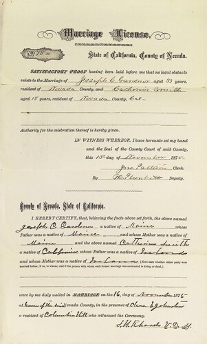 Click to see DR 6 G-45 of Marriage Certificates (DR 6 G)