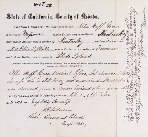 Click to see DR 6 G-48 of Marriage Certificates (DR 6 G)