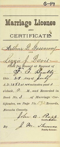 Click to see DR 6 G-49 of Marriage Certificates (DR 6 G)