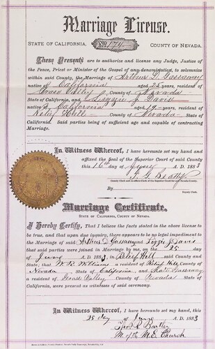 Click to see DR 6 G-49 of Marriage Certificates (DR 6 G)