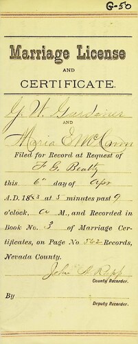 Click to see DR 6 G-50 of Marriage Certificates (DR 6 G)