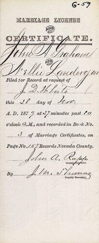 Click to see DR 6 G-59 of Marriage Certificates (DR 6 G)