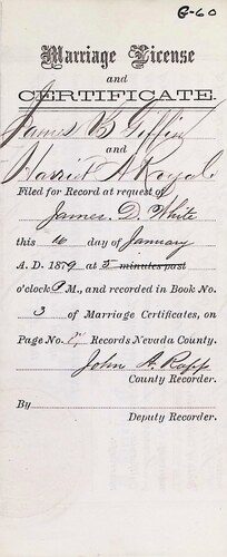 Click to see DR 6 G-60 of Marriage Certificates (DR 6 G)