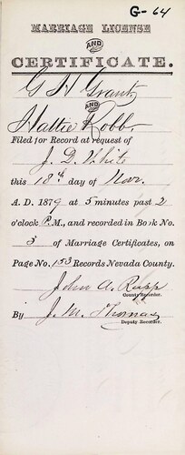 Click to see DR 6 G-64 of Marriage Certificates (DR 6 G)